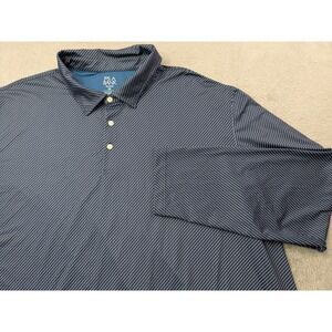 Jos‎ A Bank Traveler Mens 3X Long Sleeve Tailored Fit Golf Polo Shirt Blue